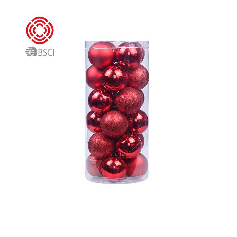 Christmas Ball Set: 24 Colorful Plastic Ornaments (3/4/6/8cm) for Christmas Tree Decorations