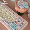Childlike Keycaps Mda Pbt143 Key Hand-Painted Customized Diy Hi75 Cartoon Diy Pink White Keycaps
