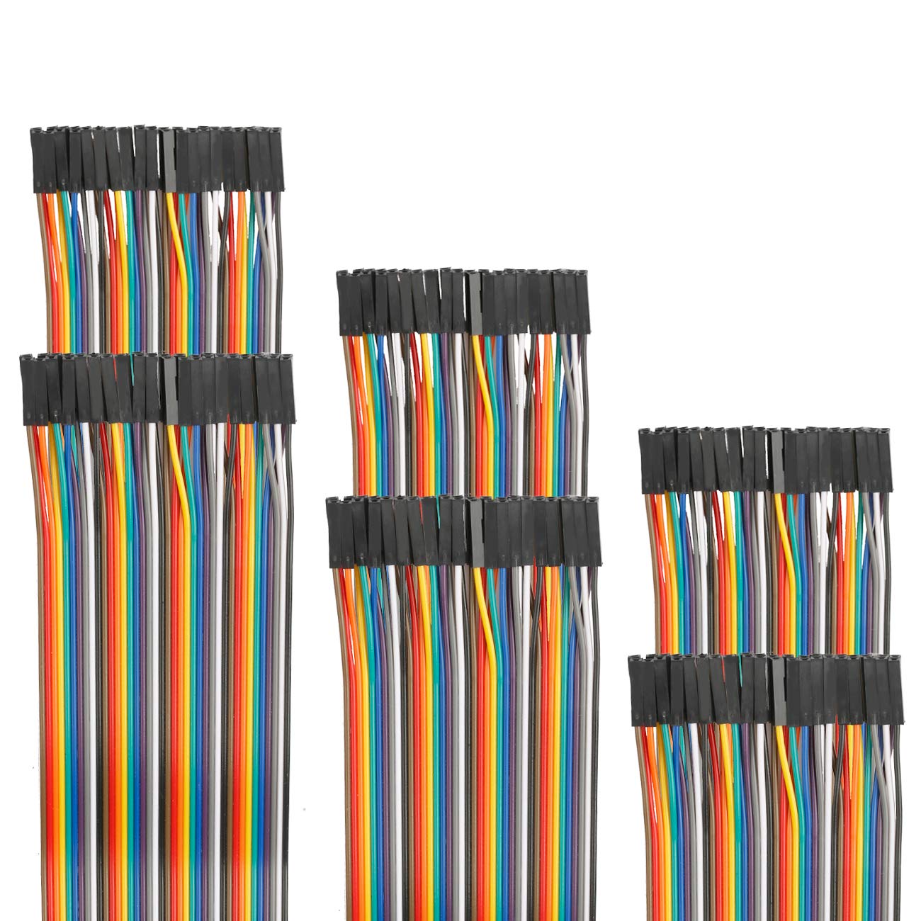 

120pcs Multicolored Dupont Wire 40pin Male to Female, 40pin Male to Male, 40pin Female to Female Breadboard Jumper Ribbon Cable