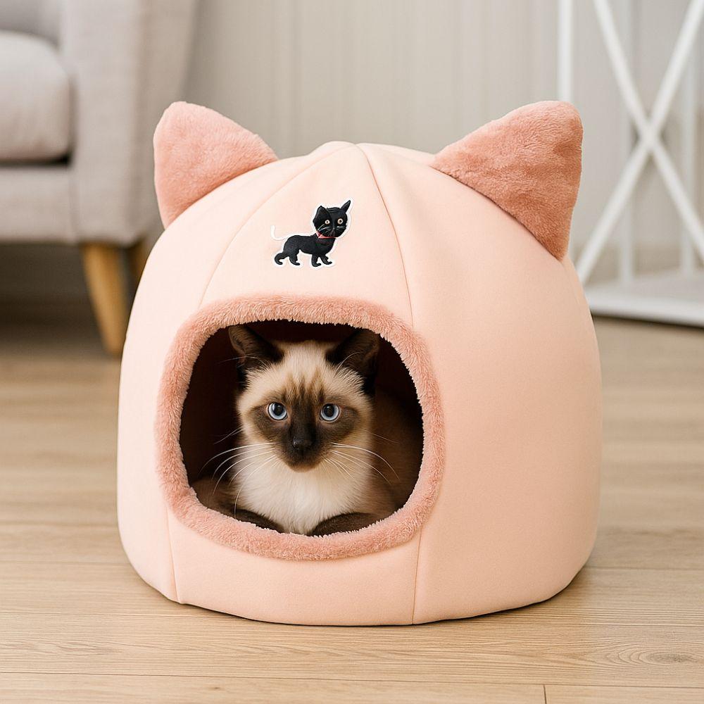 Cartoon Design Warm Pumpkin Cat Bed Closed Four Seasons Pet Castle House Comfort Cat Condo For Pet Within 12KG/27LB