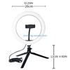 Y5GD 10in LED Ring Lamp with Tripod Stand and Cellphone Holder Selfie Fill Light
