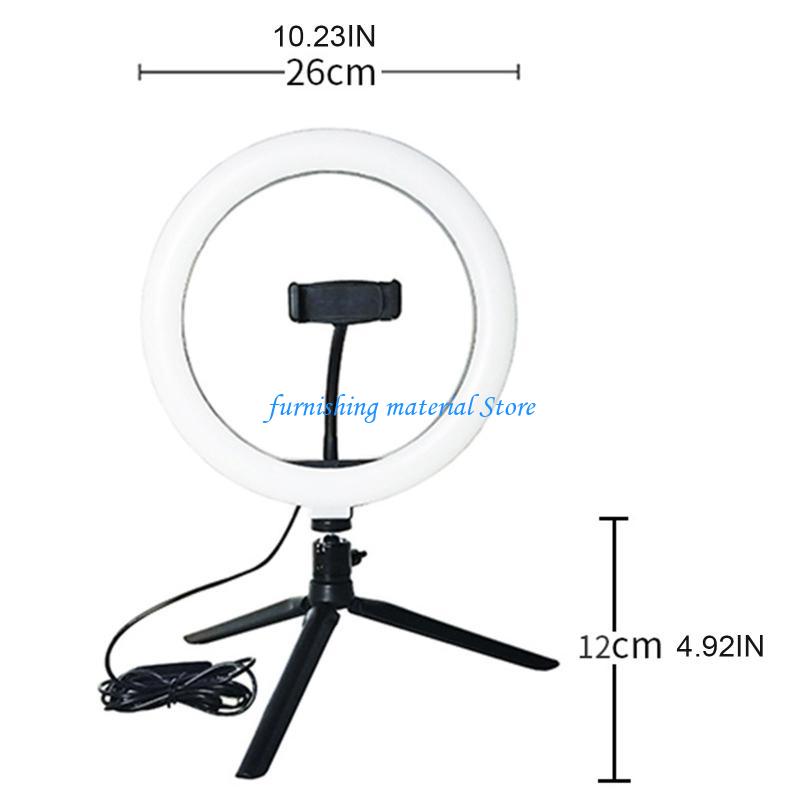 Y5GD 10in LED Ring Lamp with Tripod Stand and Cellphone Holder Selfie Fill Light