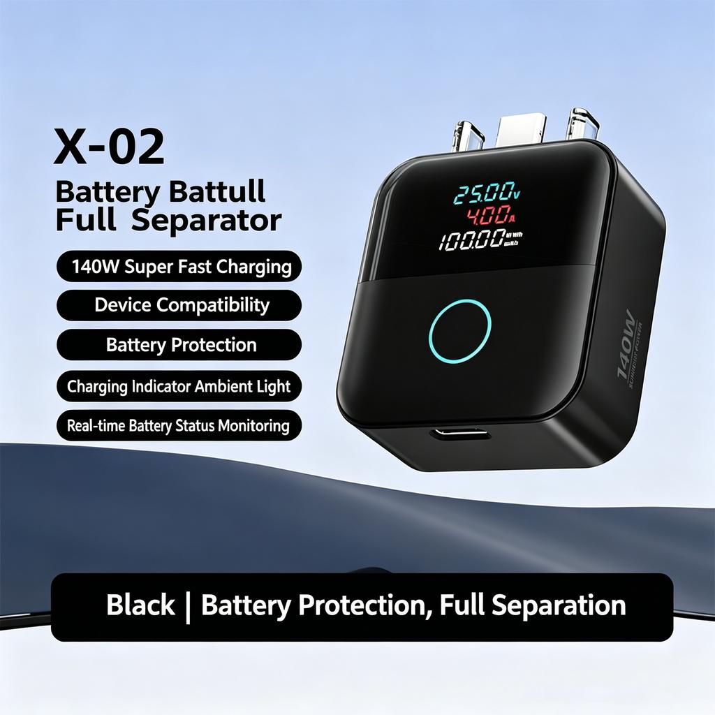Protezione Batteria a Scollegamento Fisico Type-C da 140W Protezione da Sovraccarico per Ricarica Sicura Notturna Arresto Automatico Intelligente della Ricarica