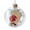 Holiday Sewing Snow Ball Ornament Plastic Clear Balls Xmas Hanging Ornament Seamstress Gift for Knitters Yarn Lovers