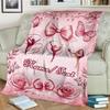 1PC Custom Name Dance,Butterflies,Roses Flannel Blanket Versatile,all-season Throw Suitable for the Living Room,bedroom,camping,travel,and Gift