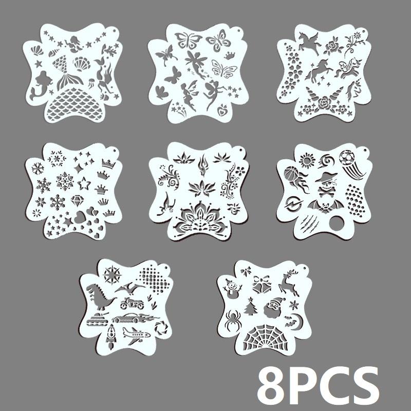 

8PCS Face Painting Stencil Templates To Draw Children Stencils for Drawing Template Make-up Stencils for Facial Makeup WSMB01