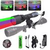 Green/Red Light LED Hunting Flashlight Tactical Zoomable Flashlight Torch 1 Mode Professional Handheld Lamp 20-35mm Rifle Mount