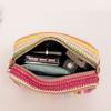 Modische Damen Regenbogen Gestreifte Crossbody Umhängetasche Für Mädchen Kompakte Geldbörse Und Handtasche Damen Strohgewebte Muschel Strandtasche