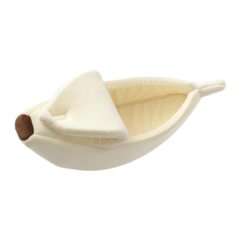 Banana Shaped Deep Sleep Pet Nest Warm Winter Cat Bed Indoor Soft Small Dog Cat Sleeping House Furniture (Beige,S) бежевый
