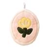 Gentle Plush Hand Towel Elegant Floral Design Quick Absorbing For Kitchen Bathroom Skin Friendly Hanging Loop Included