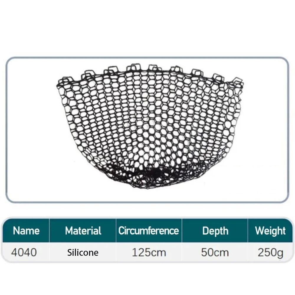 Mesh Net Mesh Foldable Net Silicone Fish Landing Net Bag Replacement Fishing Net