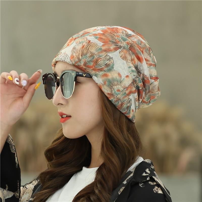 Sombreros de Mujer Primavera y Verano Sección Delgada Gorro Cubrecabeza Transpirable Calvicie Quimioterapia Gorro de Luna Turbante Sombrero para Exterior