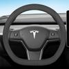 For Tesla Model 3 Y S 2012 2013 2016 2017   - 2024 Car Steering Wheel Cover PU Leather 9Colors Non-slip Auto Accessories