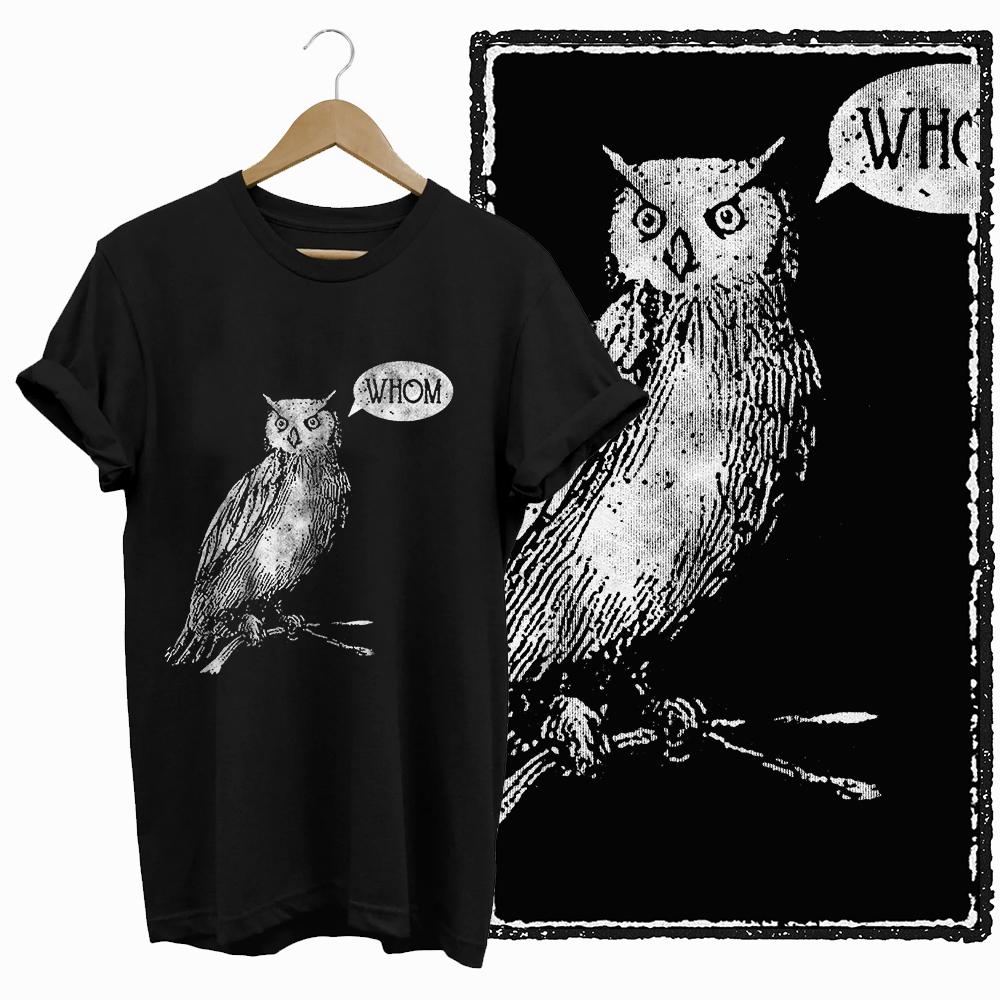 Coolmind DB 100% Cotton owl Print Exclusive Graphic women T shirt Cool BLACK women tshirt big size tshirt for women tee shirt