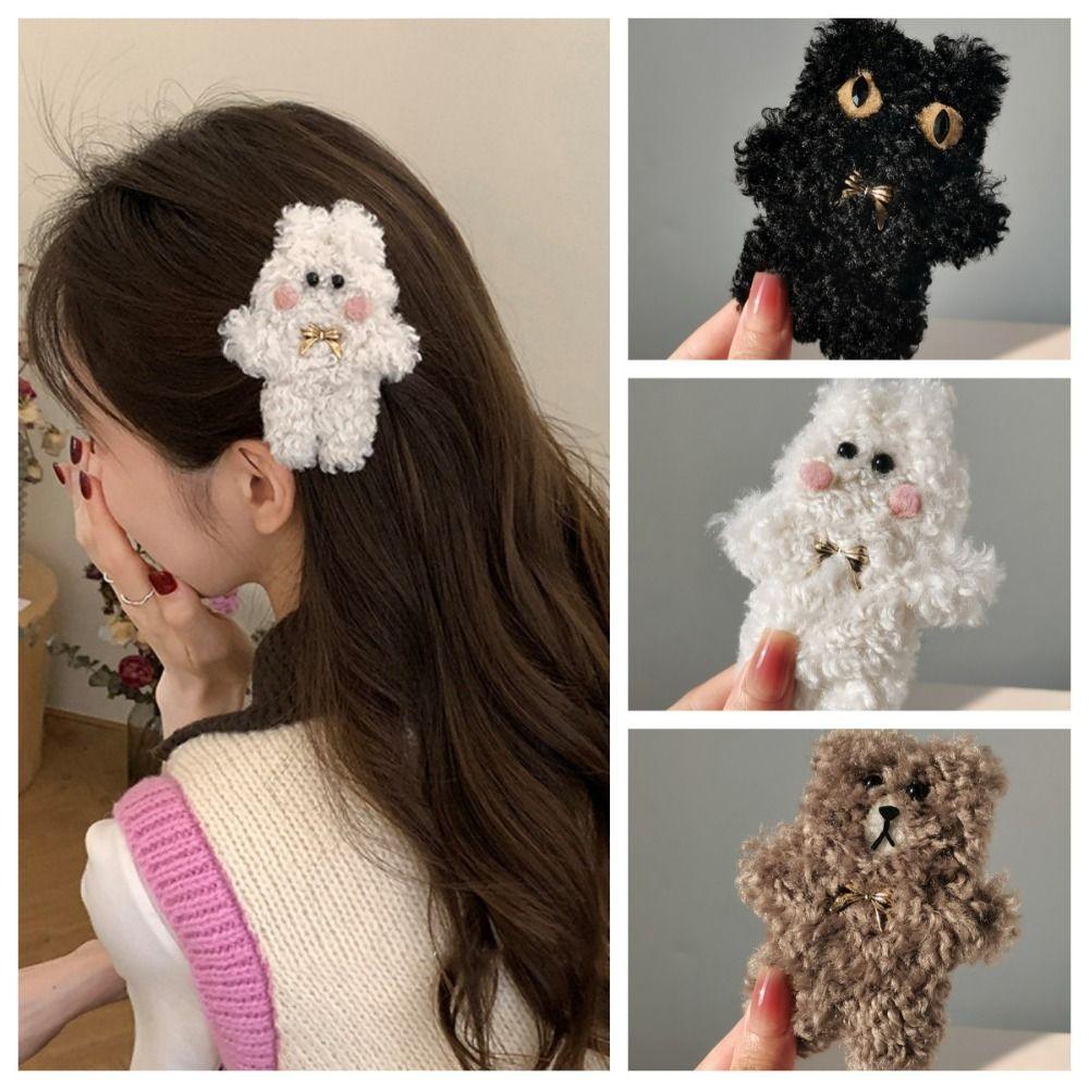 

Cat Cartoon Hair Clip Animal Plush BB Clip Temperament Plush Hair Clip Girl
