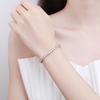 Bracciale in Argento Sterling 925 Cristallo di Zircone Rosa Bracciale Regolabile per Gioielli da Donna