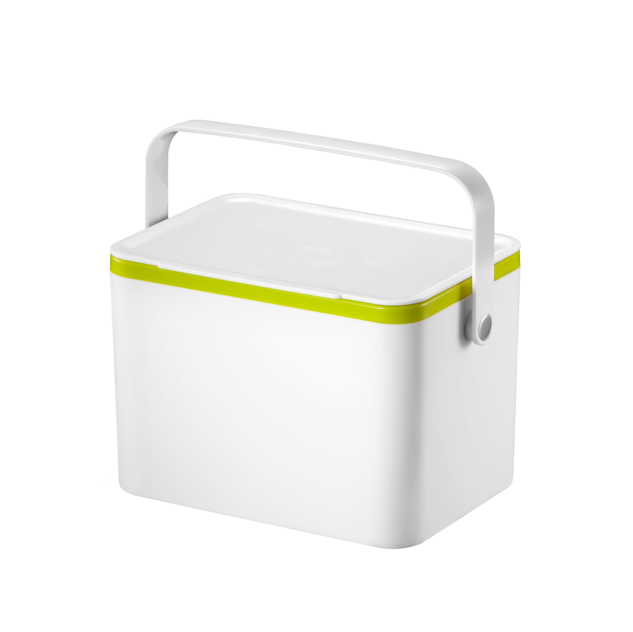 

EKO Deco Food Caddy Garbage Can with Lid, White/Green, 4L, EK6010-WH