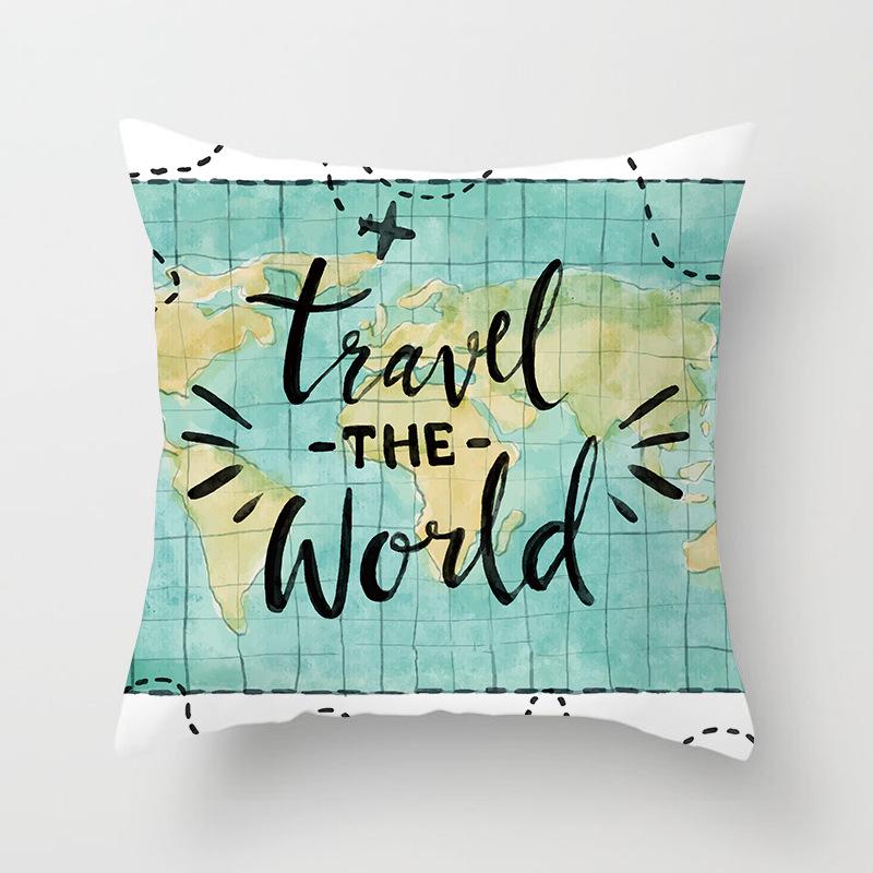 Ins Home Supplies Hand-painted Ocean Car Pillow Office Cushion Cover