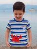 Summer Boys' Crab Embroidered Short-Sleeve T-Shirt - European American Fashion