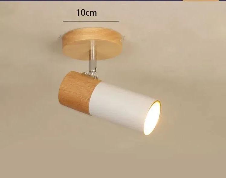 Adjustable LED Solid Wood Ceiling Spotlight for Living Room/Entrance