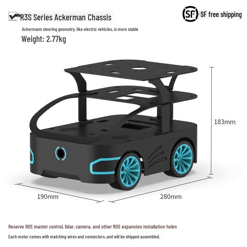 R3S AI Autonomous Ackerman Mecanum Wheel Smart Car Chassis