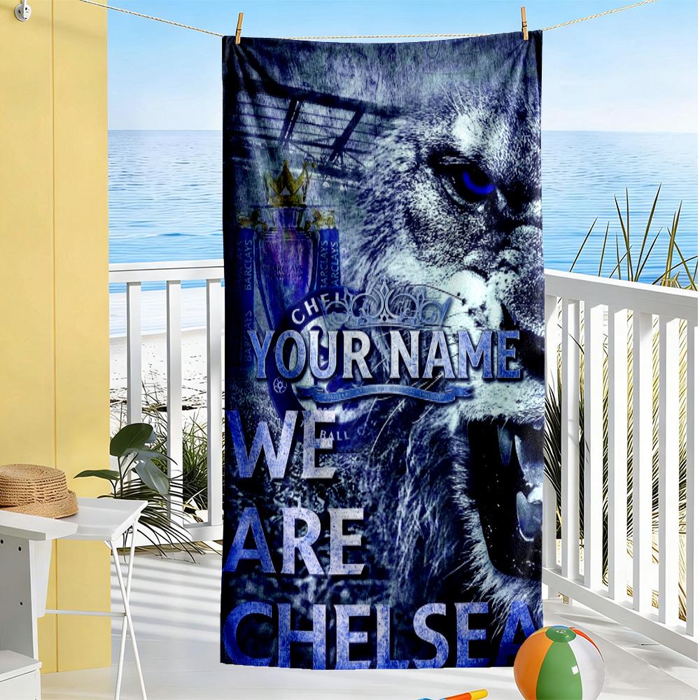 Chelsea Fc Football Player Personalized Name Beach Towel Super Soft & Absorbent