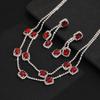 Emerald Clavicle Necklace with Rhinestone Water Drop Pendant - Luxury Jewelry