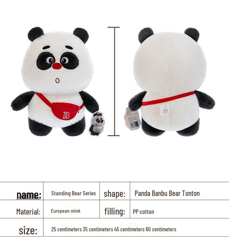 Panda Bamboo Plush Toy: Cute Backpack, Bear Pillow, Claw Machine Doll Gift