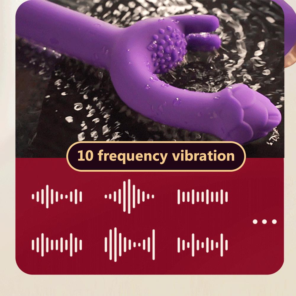 10 Frequency Dual Motor Telescopic Vibrator Female G Spot Clitoral Masturbation AV Massager Vibrating Dildo Sex Toys For Women