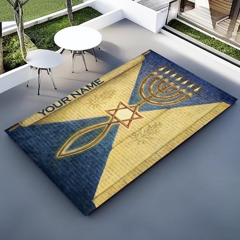 Hebrew Prayer Rugs and Carpets Area Floor Mats Personalized Jewish Prayer Mats Perfect for Turkish Prayer Rooms and Gifts