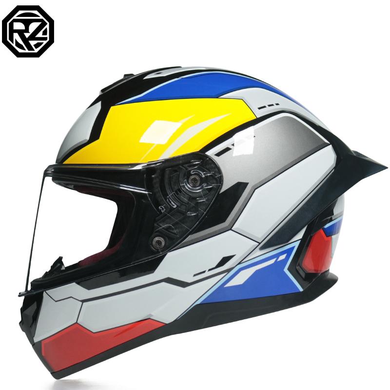 ORZ new motorcycle helmet off-road four seasons personality locomotive big tail full face helmet capacitor DOT