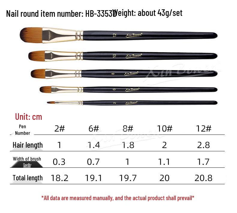5-Piece High-Grade Nylon Hair Paint Brush Set for DIY and Student Art