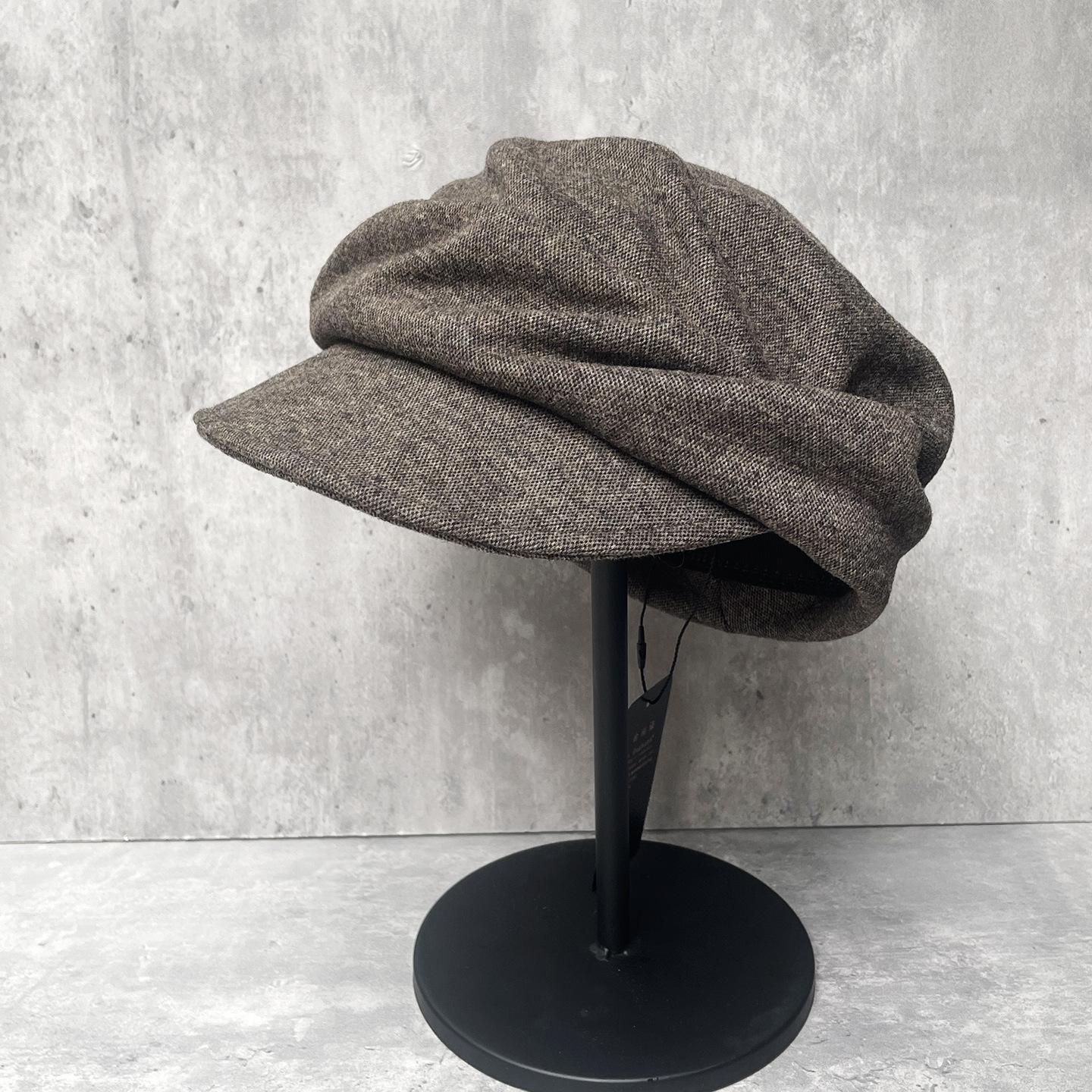 

Super Soft And Not Easy To Deform Mulberry Silk Mixed Wool Warm Pleated Newsboy Hat Yamamoto Style Equestrian Hat Women