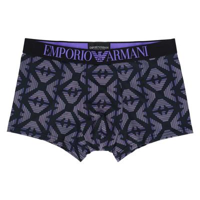 Emporio Armani ALL OVER PRINTED MICROFIBER Boxer Shorts, Front Closure, EU Size, Men's, Brand Name Underwear, Size S (EU Size), 54045350, 74. Violet