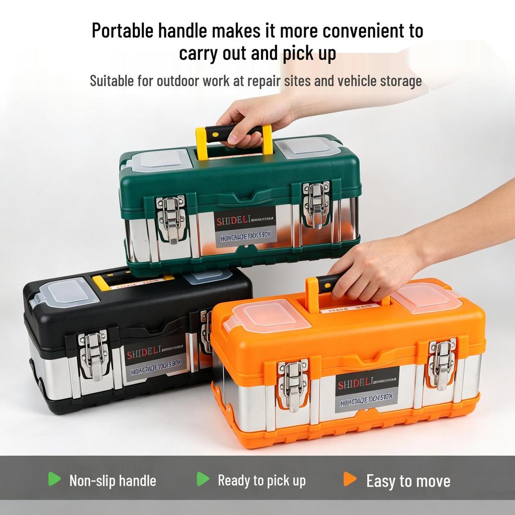 Stainless Steel Multi-Functional Tool Box for Household & Electrician Use