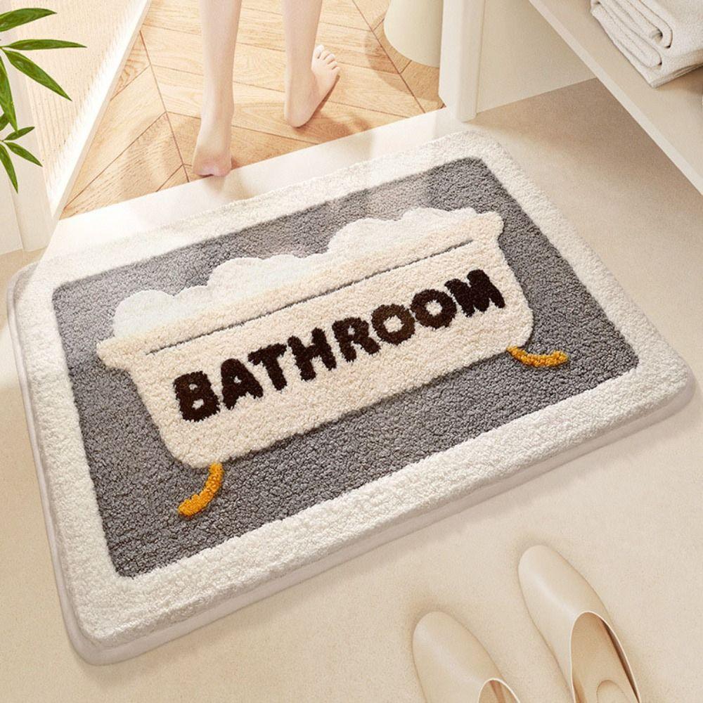 Anti-slip Floor Mat Absorbent Rug Entrance Carpet Cashmere Bath Carpet  Bathroom