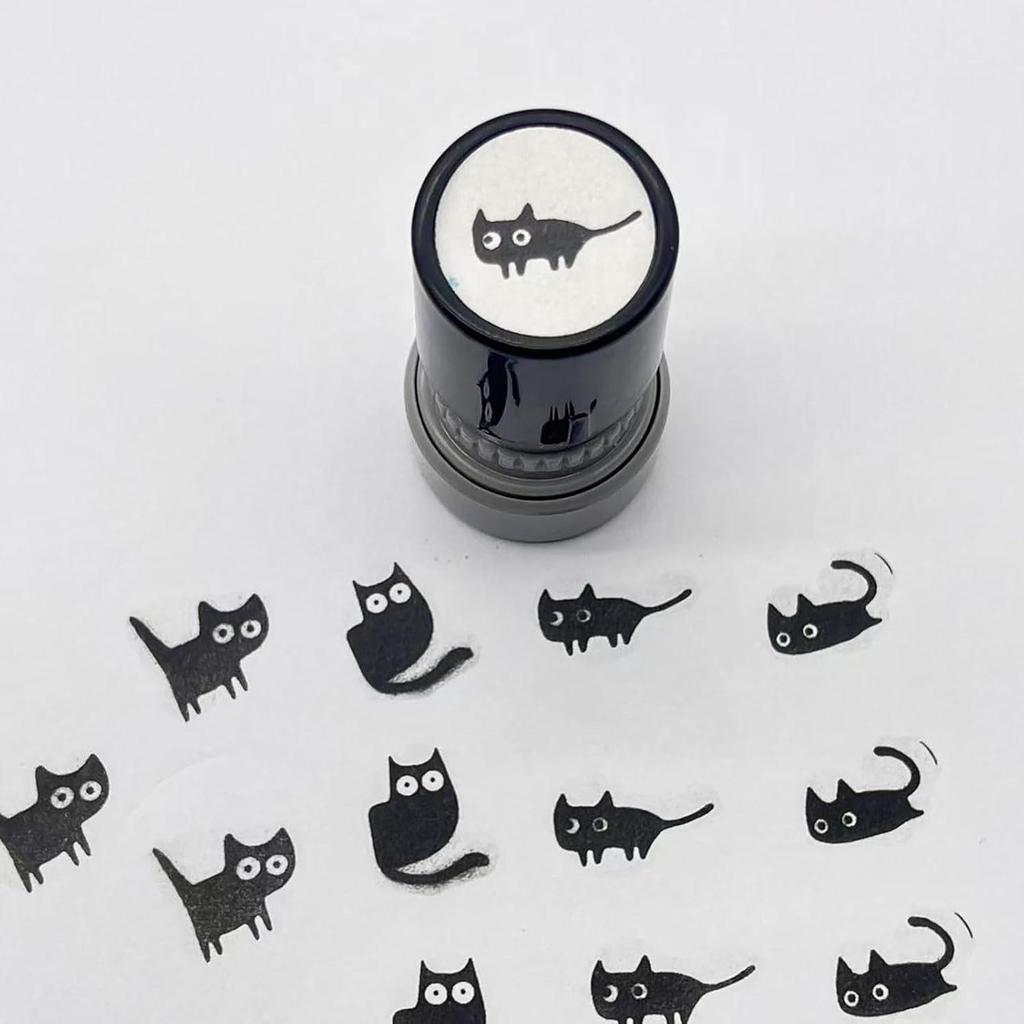 Креативна мила фоточутлива печатка з чорним котом - Дизайн із викривленою шиєю, Популярна для декору, Модель HA23