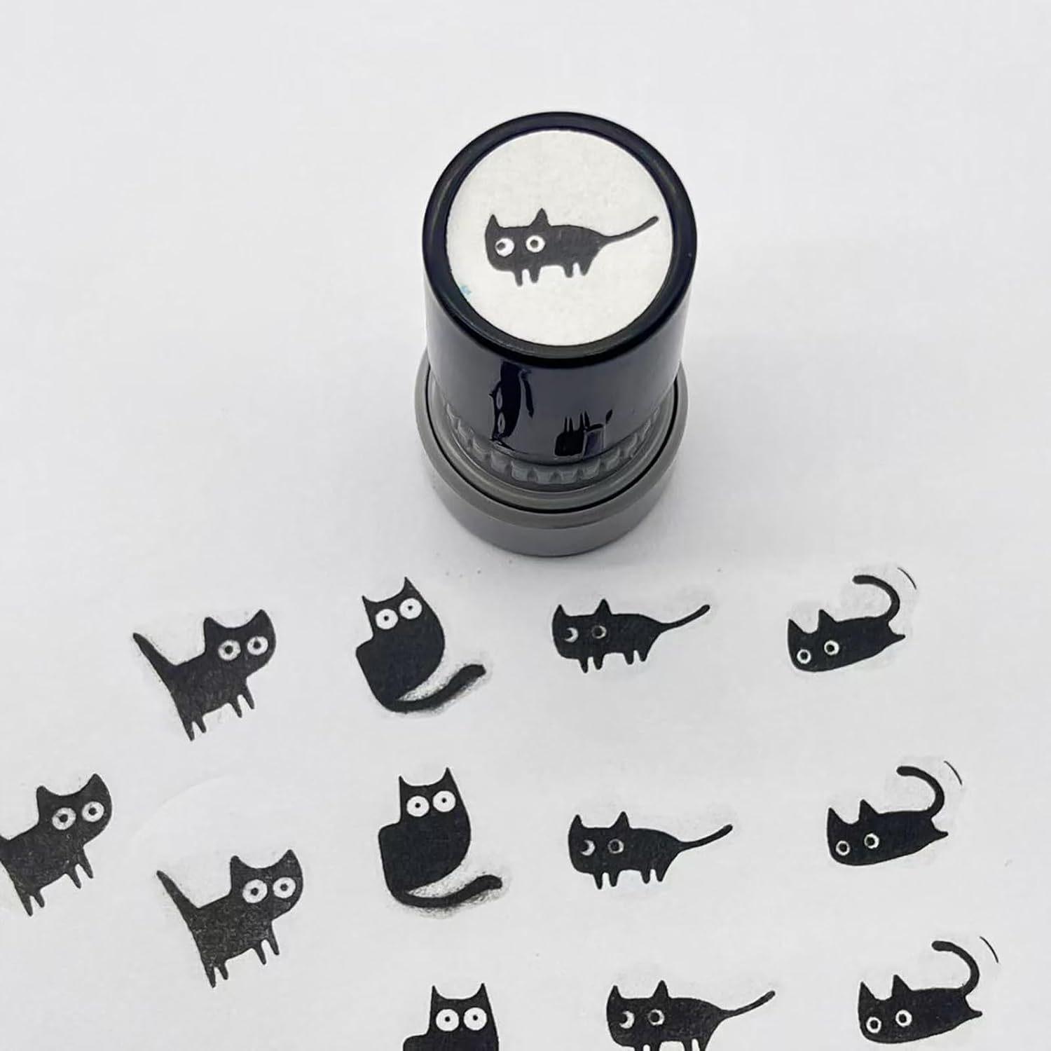 Креативный милый фоточувствительный штамп с черным котом - Дизайн с кривой шеей, Популярный для декора, Модель HA23