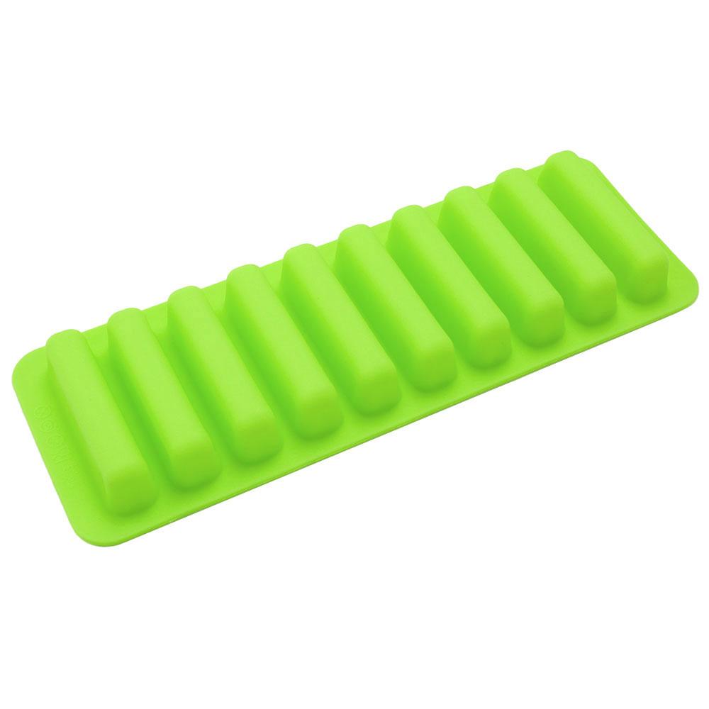 Silicone World 10 Hole Finger Shape Cylinder Silicone Ice Cube Mold Finger Muffin Cookies Ice Cream Chocolate Baking Mold