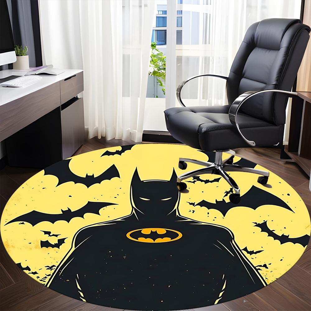 1 alfombra redonda para oficina Batman, debajo de sillas de oficina, dormitorio, sala de estar, decoración del hogar, decoración de habitación, disponible en varios tamaños