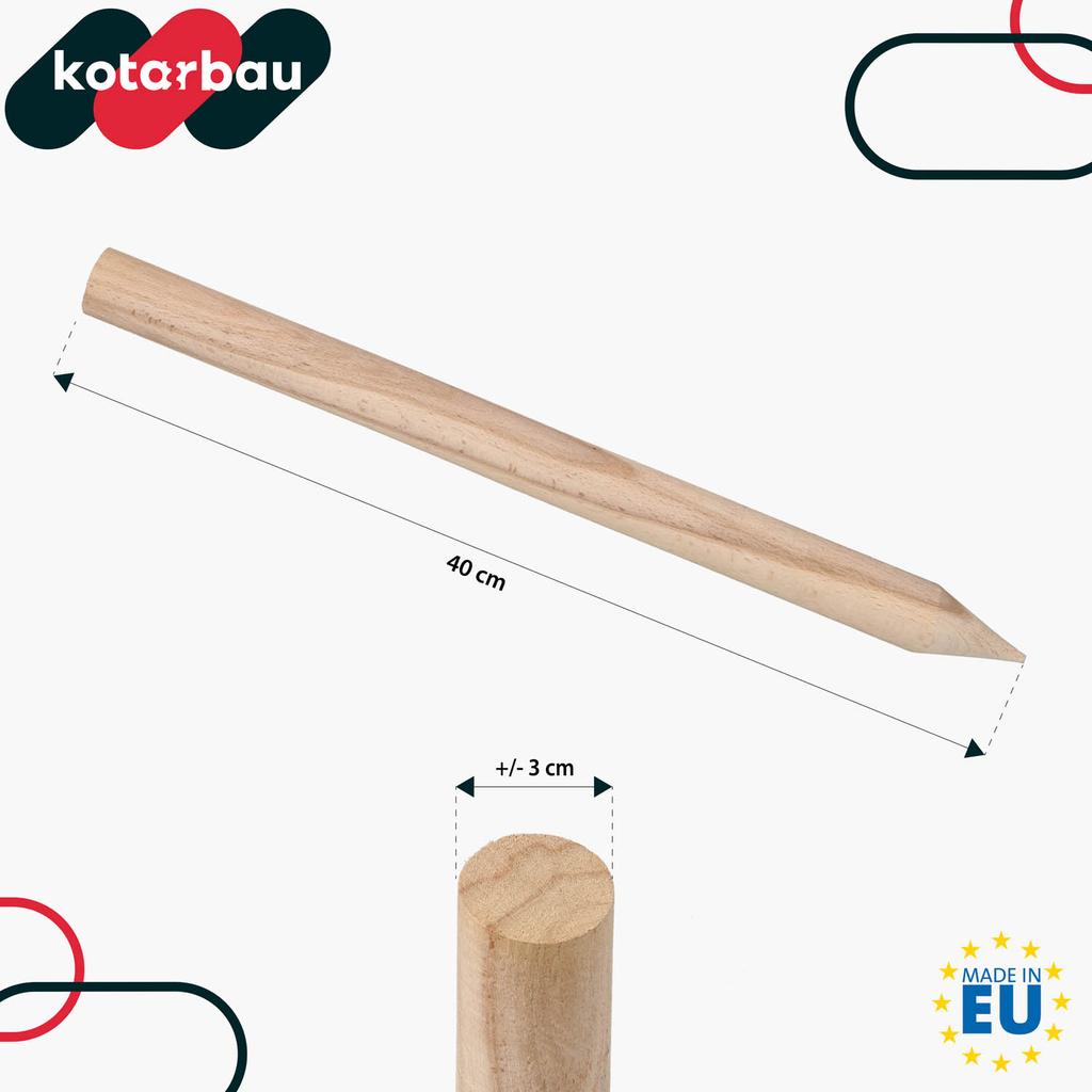 KOTARBAU® Geodetic Beech Wooden Stakes Support for Tomatoes, Vegetables, Trees, 40 CM, Set of 5
