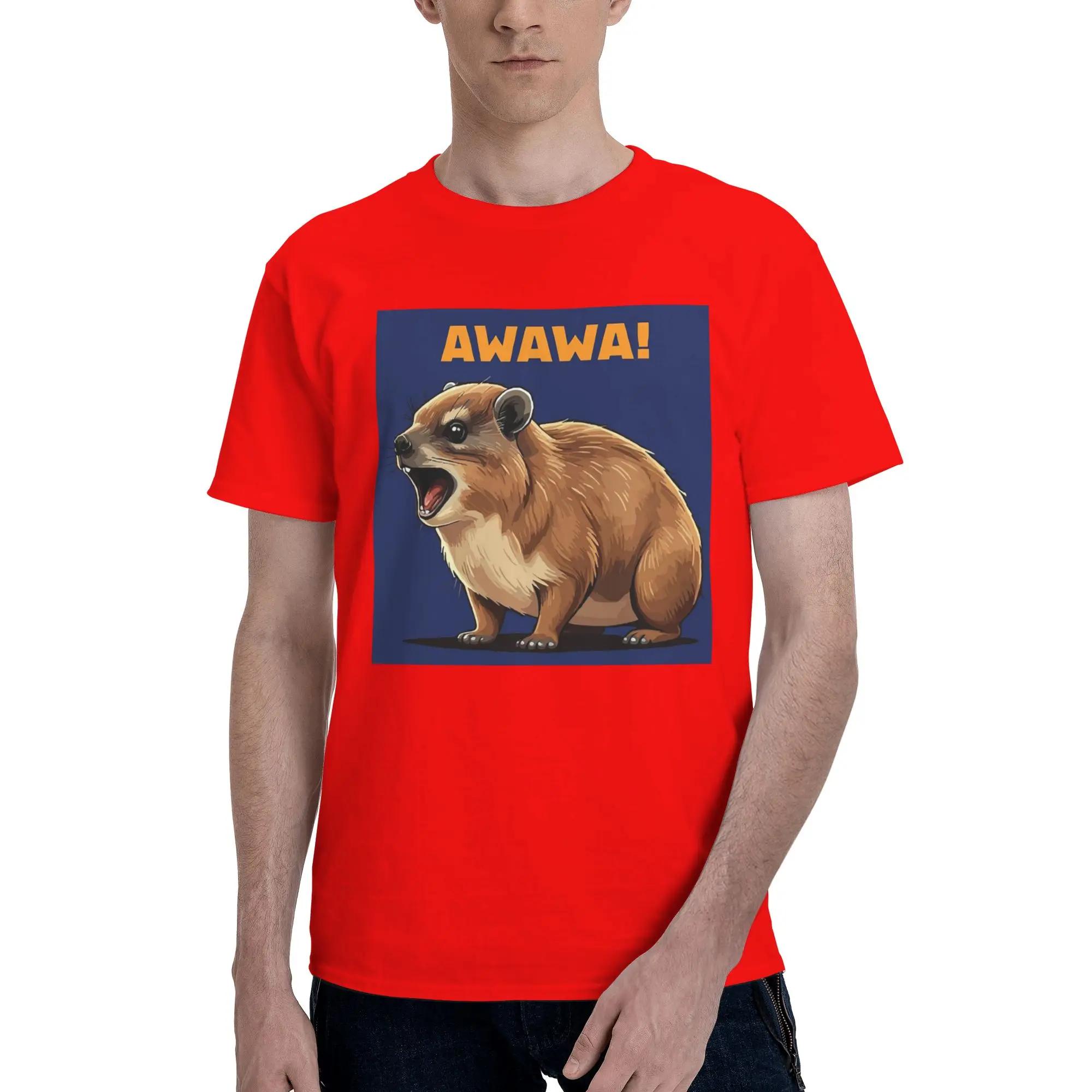 Rock Hyrax Lover Awawa Groundhog Dassi 100 Cotton TShirt Mens Funny T Shirts Men Crew Neck Short Sleeve S6XL S