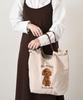 [JOKnet] SOBIA Animal Embroidered Cord Tote Bag for Women, Large, Lightweight, A4 Size, Toy Poodle Design, Size F