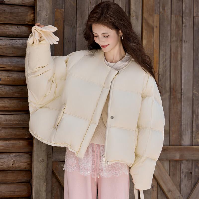 White Deer Language Women's 3-Proof Duck Down Short Puffer Jacket