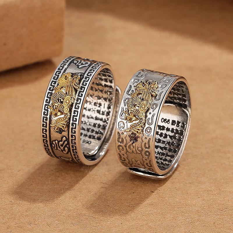 Retro National Wind Flying Dragon Ring Craftsmanship Domineering Fashion Living Ring Ring