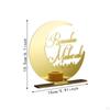 Eid Mubarak Decoration Acrylic Embellishment Portable Desktop Ornament Plaque for Bedroom Islamic