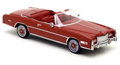 Brekina Scale HO Scale Cadillac Eldorado Convertible 1975 Red Diecast Model Car 1/87