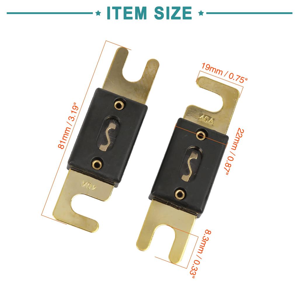 ACROPIX ANL Fuse 40A Car Vehicle Truck Motorcycle Boat Auto Audio Amplifier Black 5pcs