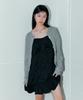 Margarine Fingers Wrinkle Ribbon One-Piece (Black)