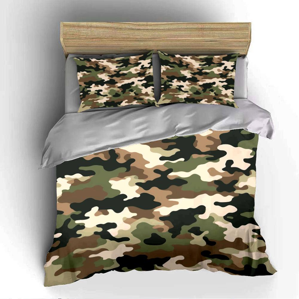 Camouflage Pattern Bedding Set 3-Piece Bedding set (1 duvet cover, 2 pillowcases, duvet not included)